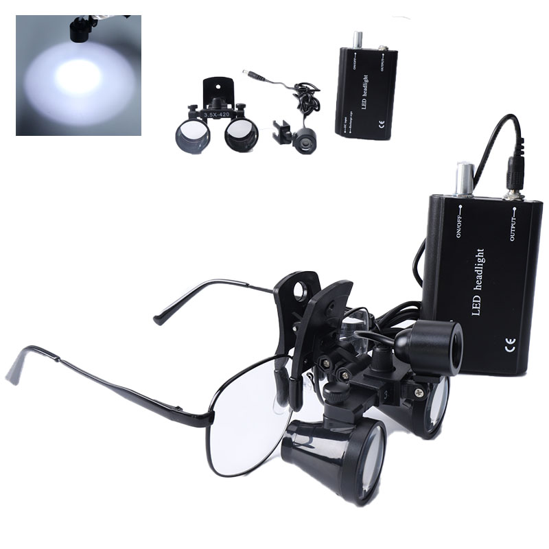 Led Medical Headlight - 2.5X/3.5X lupy stomatologiczne klip lornetka lupa